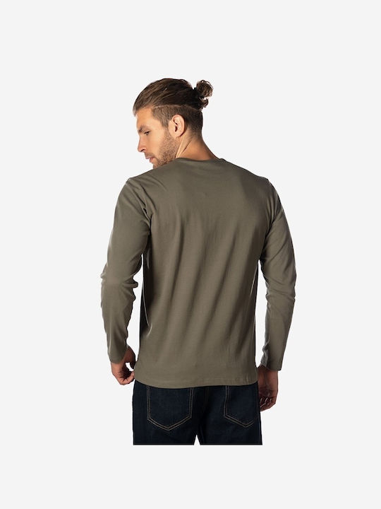 Brokers Jeans Men's Long Sleeve Blouse with Buttons Oil