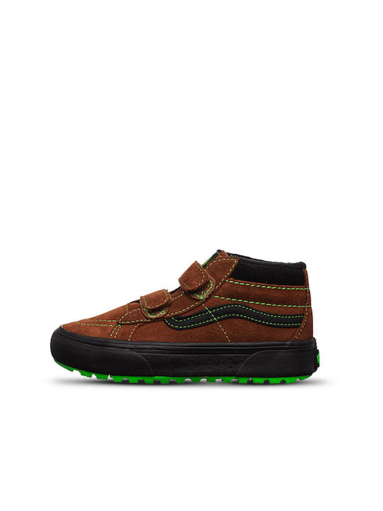 Sk8 Mid Kids Sneakers High with Scratch Brown