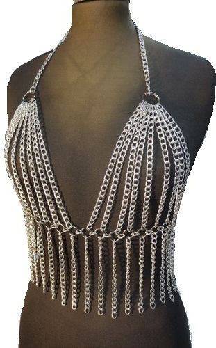 Sexy Dessous-Set Bustier mit String-Rock Silber 2002235