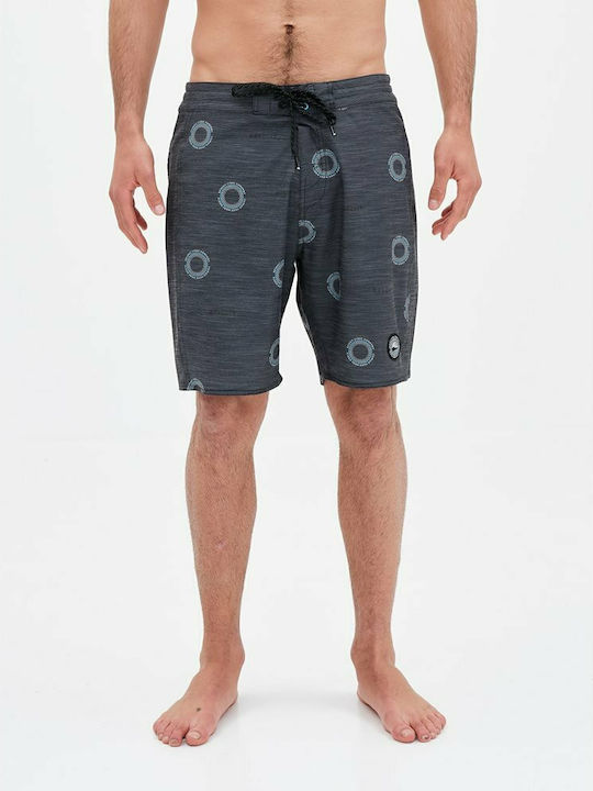 Basehit Herren Badebekleidung Bermuda Charcoal / Black mit Mustern