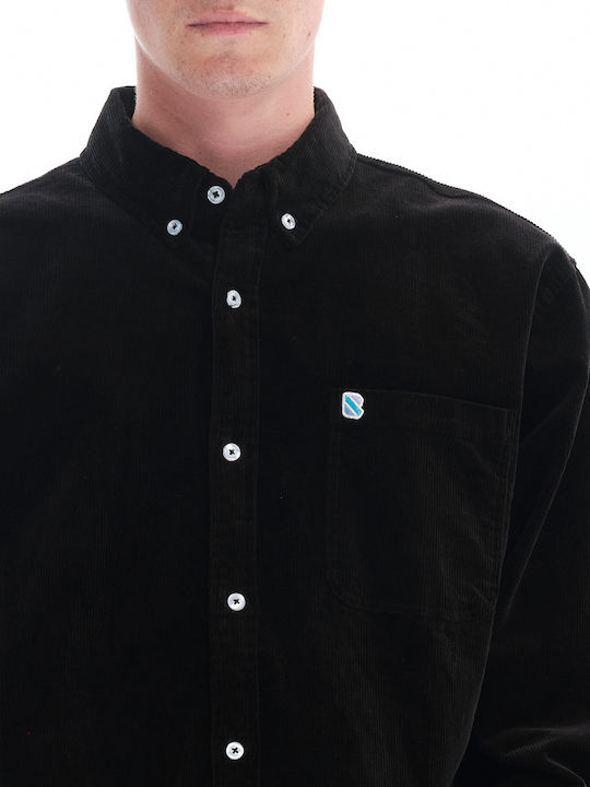 Long-sleeved Corduroy Shirt Black