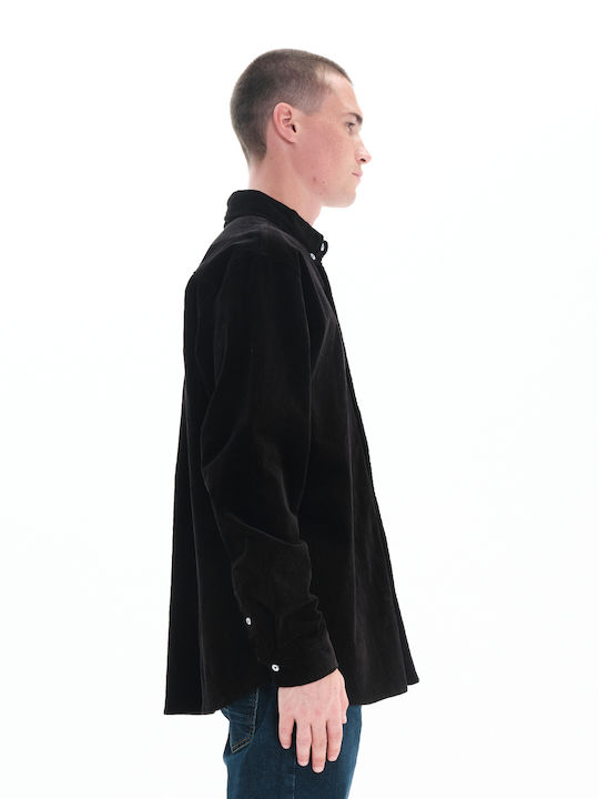 Long-sleeved Corduroy Shirt Black