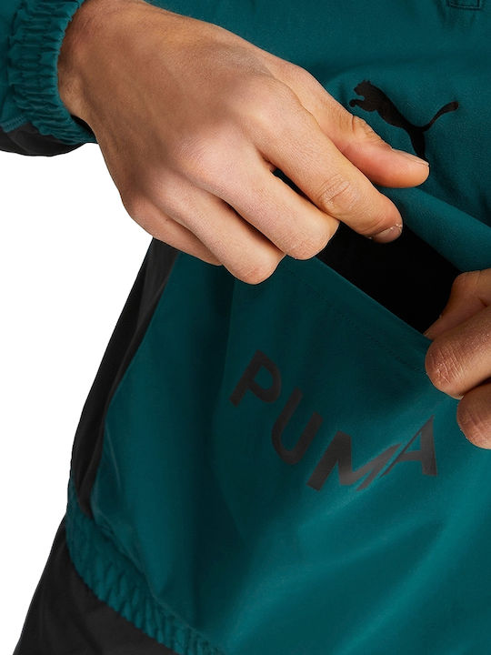 Train Fit Jacket Waterproof and Windproof Green