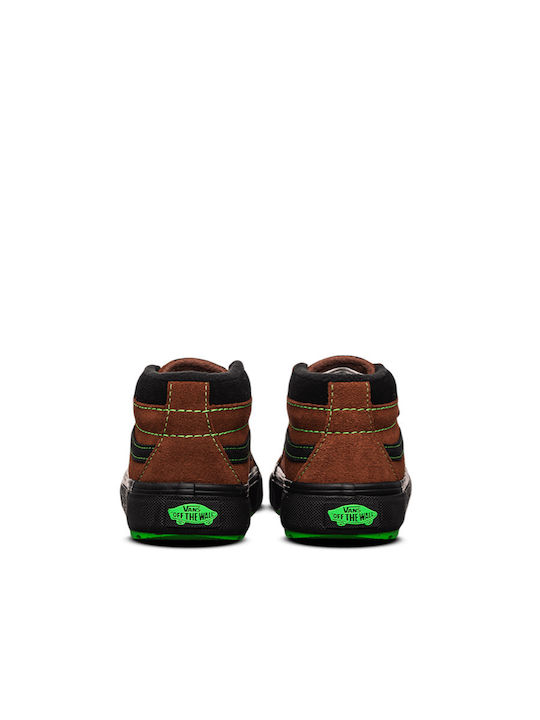 SK8-Mid Reissue Παιδικά Sneakers High με Σκρατς Καφέ