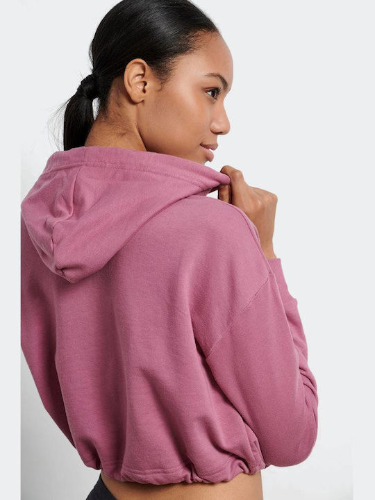 BodyTalk Women's Cropped Hooded Sweatshirt Pink