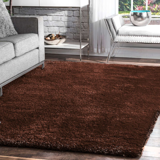 Saray Home Soft Χαλί Ορθογώνιο Shaggy Καφέ 200x270cm