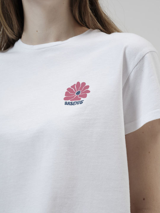 Κοντομάνικο Crop Top Λευκό
