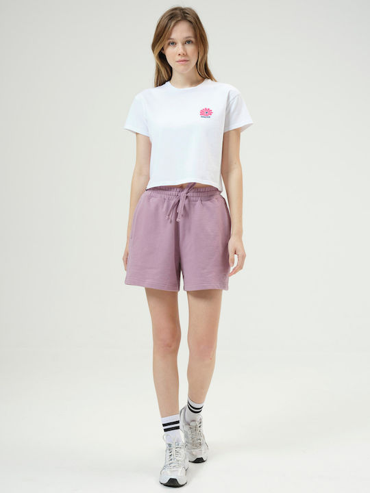 Κοντομάνικο Crop Top Λευκό