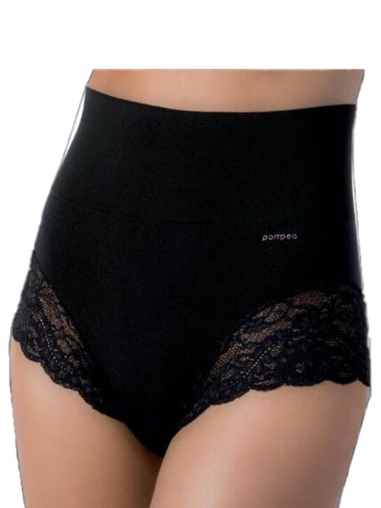 Pompea Hochtailliert Damen Boxer mit Spitze Schwarz