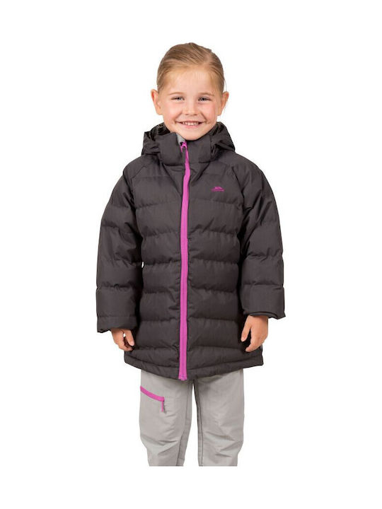 Amira Kinder Gesteppt Lang Jacke mit Kapuze Grau