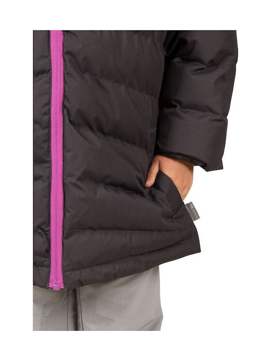 Amira Kinder Gesteppt Lang Jacke mit Kapuze Grau