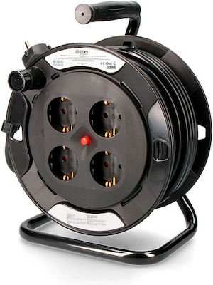 EDM Grupo Extension Reel Cord 15m Black