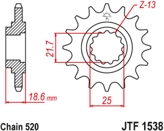JT Sprockets Front Sprocket 15 Teeth for Kawasaki Z750 04-12 / Z800 13