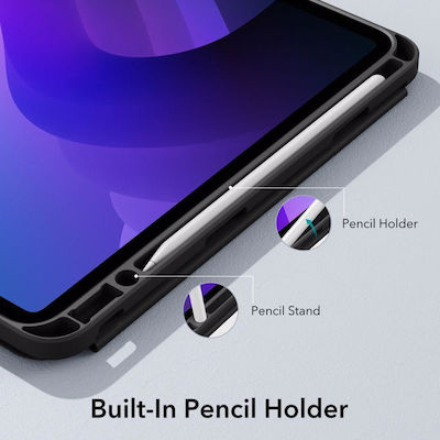 ESR Rebound Pencil Flip Cover Piele artificială / Silicon Negru (iPad 2022 10.9'' - iPad 2022 10,9")