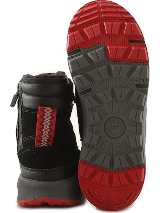 Arren K Weather Suede Kids Boots with Zipper Black