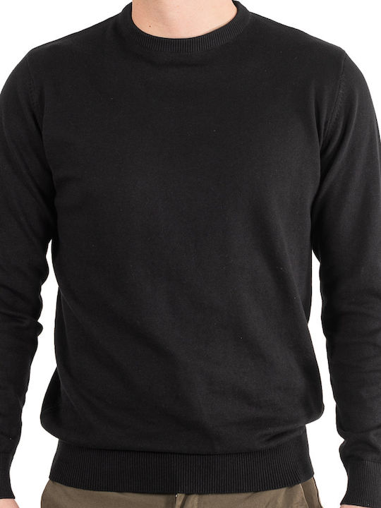 Double Herren Langarm-Pullover Schwarz