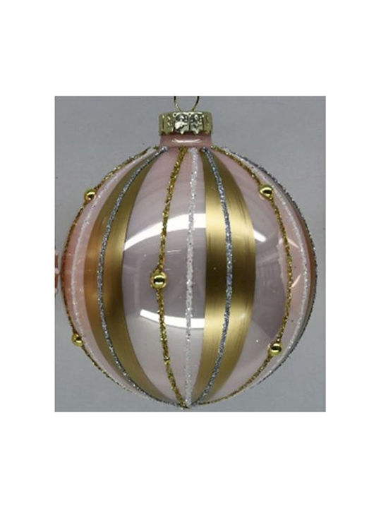 Iliadis Weihnachtshänger Kugel Ornament Glas Rose Gold 8cm Set 6Stück