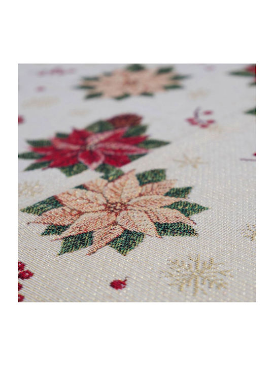 Dimeco Ornament de Crăciun Față de masă Pătrat Material textil Alb M90xL90cm 1buc