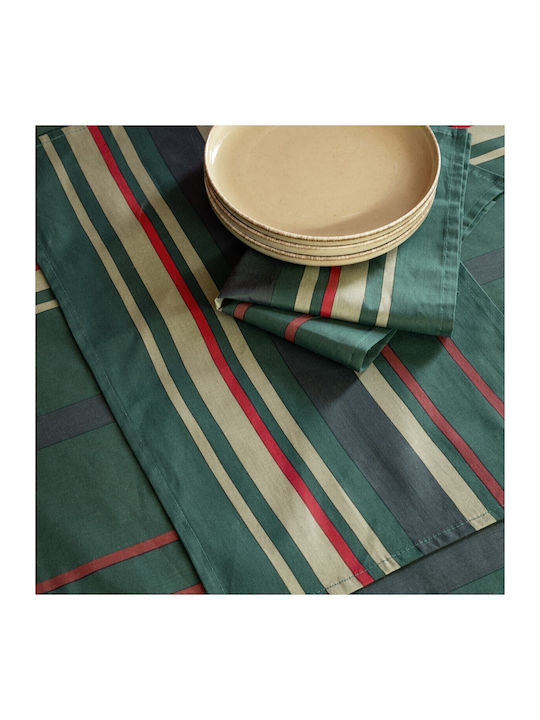 Nima Tinsel Christmas Tablecloth Runner Fabric Green L220xW150cm.