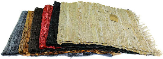 Viosarp Leder Teppich mit Fransen 60x130cm Blau