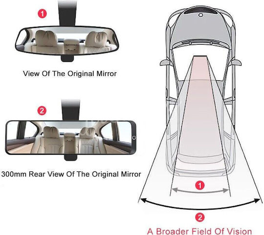 Car Interior Mirror 30x8cm