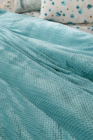 Guy Laroche Rombus Fleece Blanket Single 160x220cm Petrol