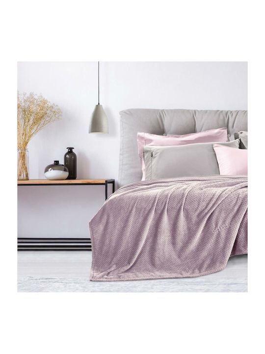 Guy Laroche Rombus Κουβέρτα Fleece Μονή 160x220εκ. Lilac