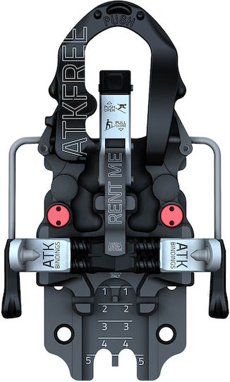 ATK Rent Me Ski Bindings with Brake Width 108mm in Black Color