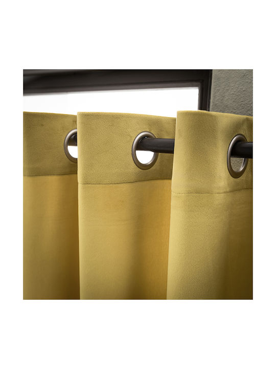 Gofis Home Vorhang mit Grommets Winter 37 Champagner Grün 140x280cm