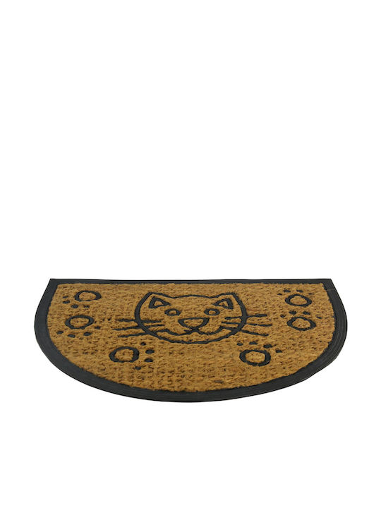 Viosarp Non-Slip Semicircular Doormat Brown 40x60cm