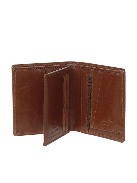 Leather Men's Wallet Classic with RFID Cognac