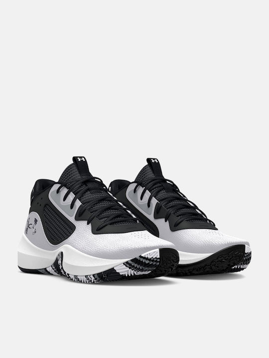Lockdown 6 Kids Sports Shoes Basketball with Laces White