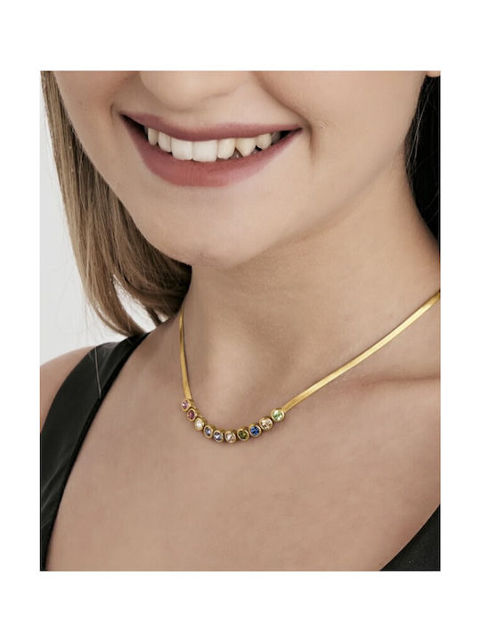 Luca Barra Necklace from Gold Plated Steel