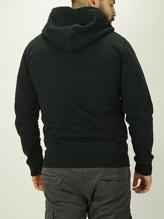 Replay Men's Sweatshirt Jacket with Hood and Pockets Black