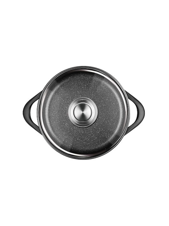 Smile Cookware Set of Aluminum with Non-stick Coating Black 10pcs
