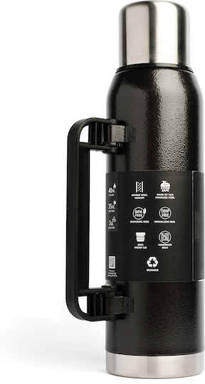 Basehit Thermos Bottle Plastic BPA Free 1.3lt Black