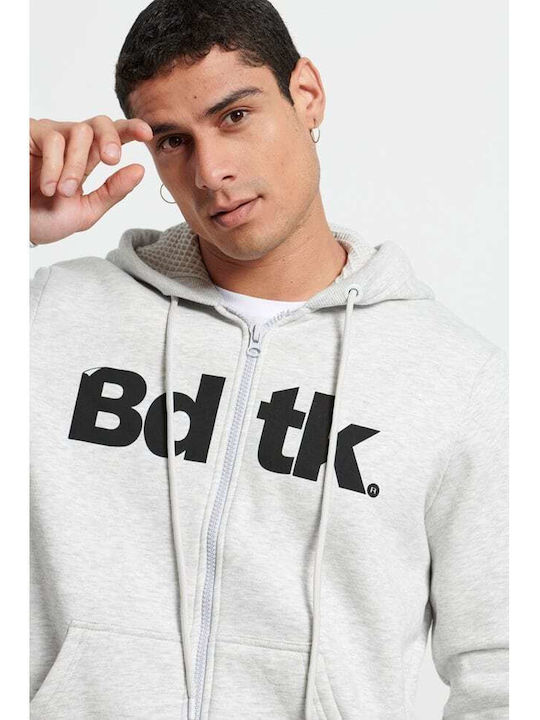 BodyTalk Men's Sweatshirt Jacket with Hood and Pockets Gray