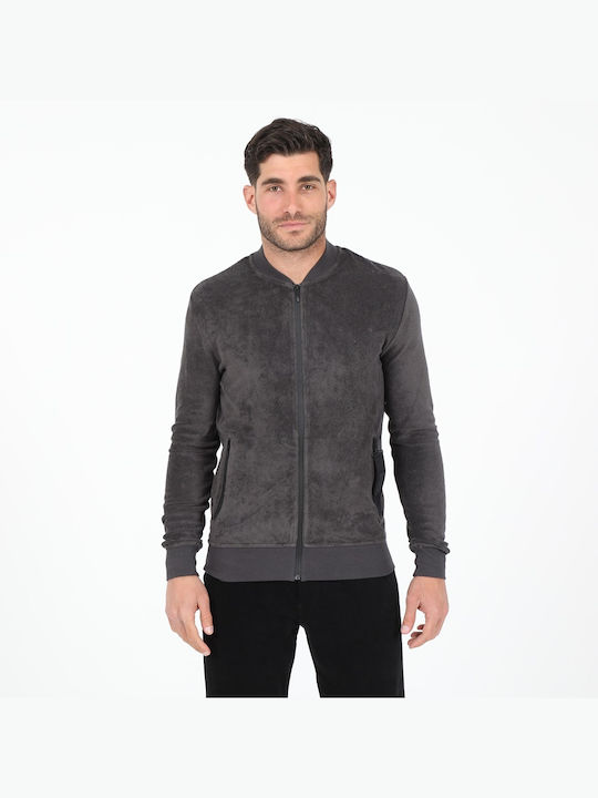 BodyTalk 1191-954422 Men's Sweatshirt Jacket with Hood and Pockets Dark Grey 1191-954422-05001