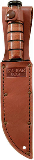 Ka-Bar Short USA Μαχαίρι Καφέ σε Δερμάτινη Θήκη