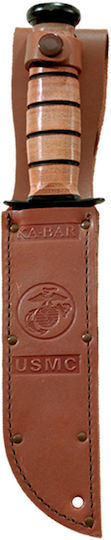 Ka-Bar Full Size USMC Serrated Edge Knife Brown in Sheath
