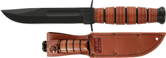 Ka-Bar Short USA Μαχαίρι Καφέ σε Δερμάτινη Θήκη