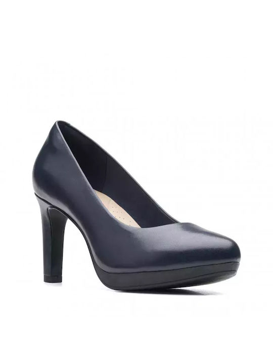 Clarks Anatomic Leather Pointed Toe Stiletto Navy Blue High Heels Ambyr Joy Clarks Anatomic Leather Pointed Toe Stiletto Navy Blue High Heels Ambyr Joy