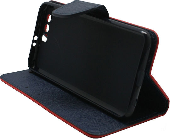 Versa Fancy Wallet Δερματίνης Κόκκινο / Navy (Honor 9)