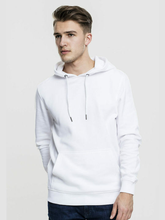 Urban Classics TB1592 Herren Sweatshirt mit Kapuze und Taschen Weiß