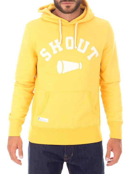 Franklin & Marshall Men's Sweatshirt with Hood and Pockets Yellow