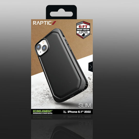 Raptic Slim Back Cover Plastic / Silicone Black (iPhone 14)