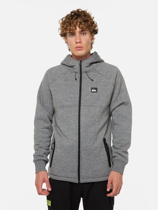 Quiksilver Kurow Up Men's Sweatshirt Jacket with Hood and Pockets Gray