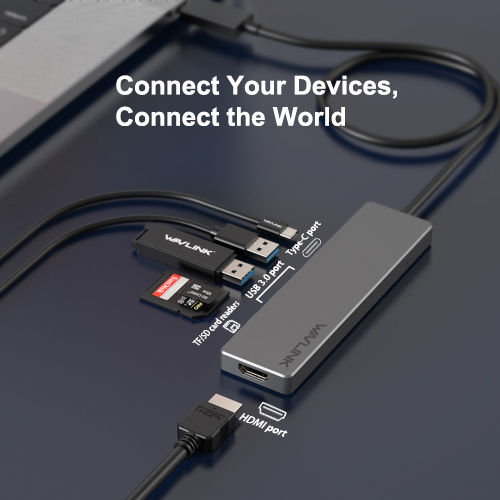 Wavlink USB-C Docking Station με HDMI 4K PD Ασημί (WL-UHP3407)