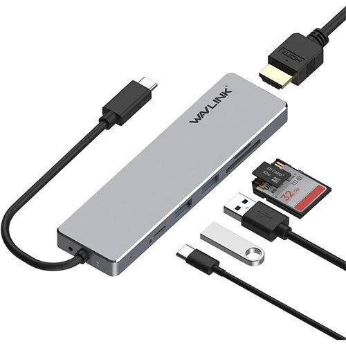 Wavlink USB-C Docking Station με HDMI 4K PD Ασημί (WL-UHP3407)