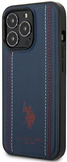 U.S. Polo Assn. Leather Stitch Back Cover Δερματίνης / Σιλικόνης Navy Μπλε (iPhone 14 Pro)